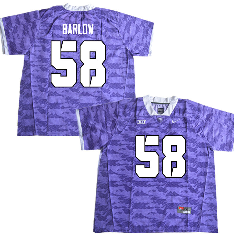 Men #58 Altrique Barlow TCU Horned Frogs College Football Jerseys Sale-Limited Purple